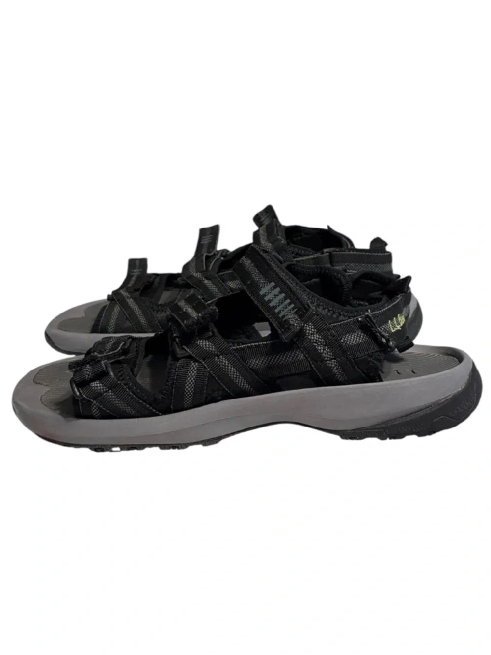 L.L. Bean Mohegan Sandals Size 11 Black Gray Fisherman Hiking Strappy Water Gorp